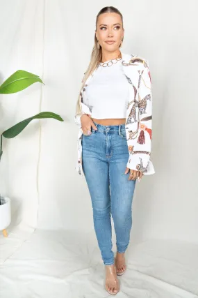 Oversized Animal Print Blazer