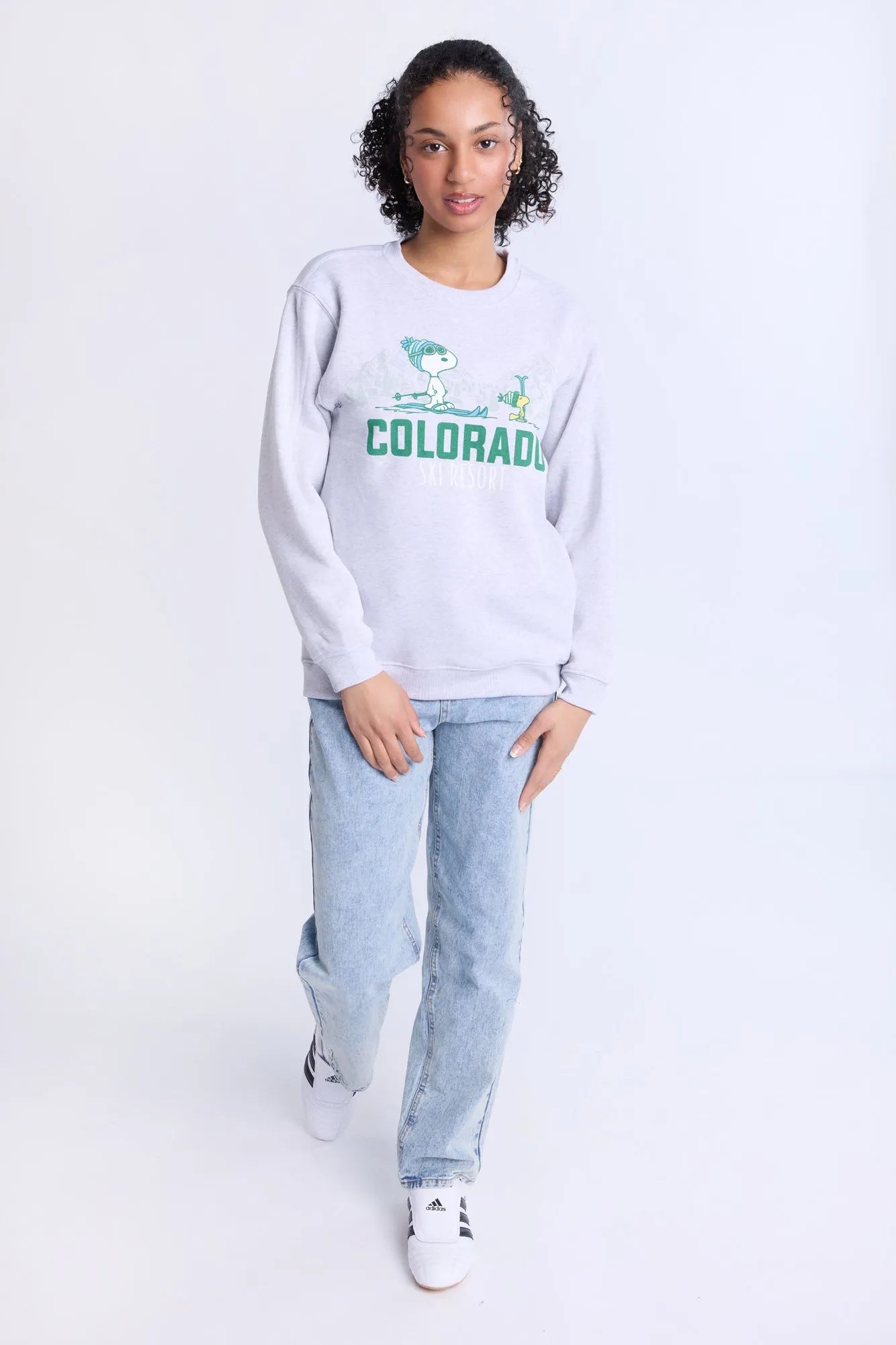 Peanuts Snoopy Colorado Graphic Crew Neck Sweatshirt