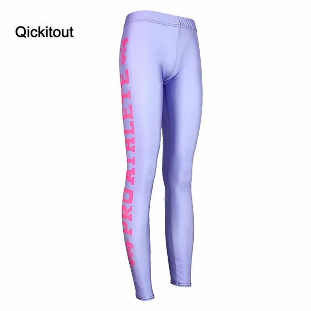 Qickitout Leggings 2016 Women Printed Leggings Fashion Work Out Knitted New Leggings Fitness Hot Stretch Slim Black Leggings