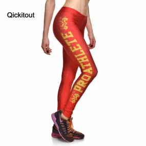 Qickitout Leggings 2016 Women Printed Leggings Fashion Work Out Knitted New Leggings Fitness Hot Stretch Slim Black Leggings