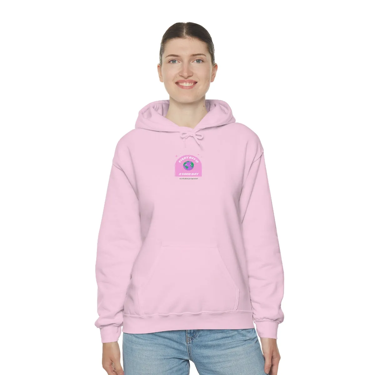 Retro Every Day is a Good Day, Its All About Perspective Earth Pink Purple Back Graphic Hoodie, VSCO Girl Oversized Trendy Tumblr Sweatshirt