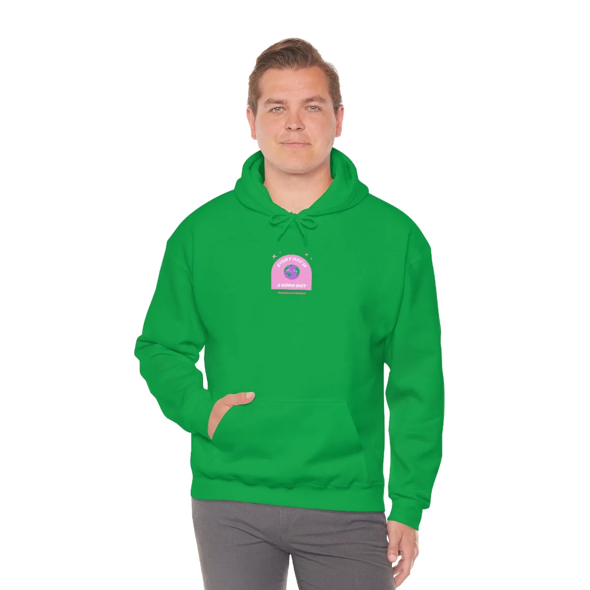 Retro Every Day is a Good Day, Its All About Perspective Earth Pink Purple Back Graphic Hoodie, VSCO Girl Oversized Trendy Tumblr Sweatshirt