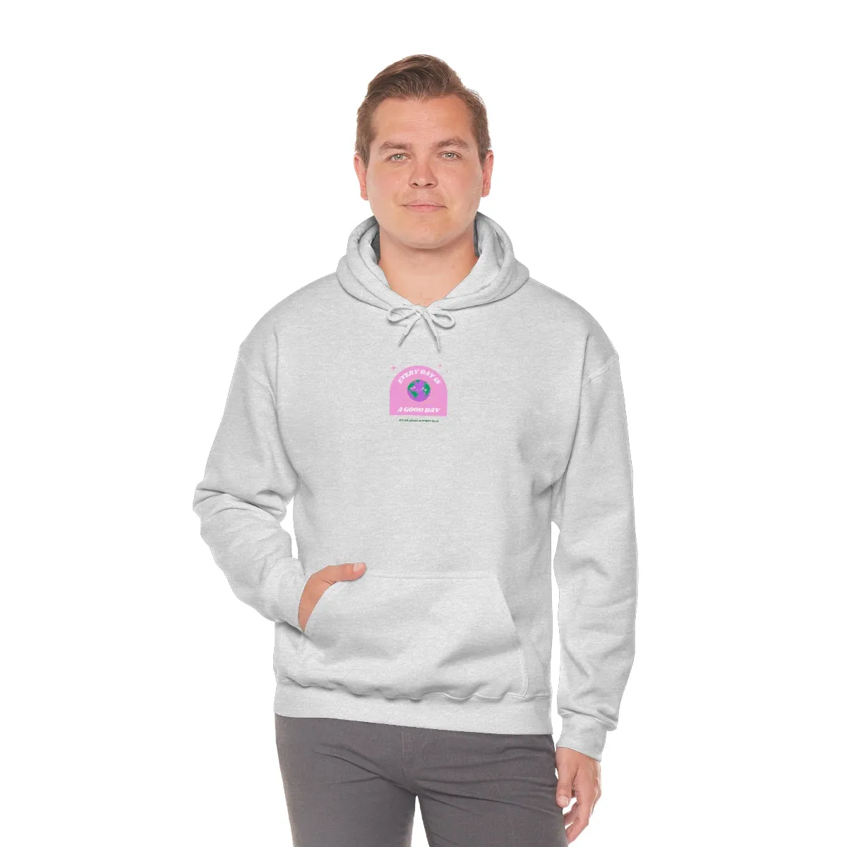 Retro Every Day is a Good Day, Its All About Perspective Earth Pink Purple Back Graphic Hoodie, VSCO Girl Oversized Trendy Tumblr Sweatshirt