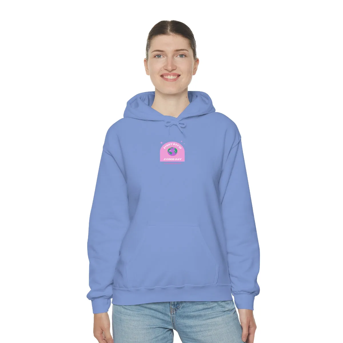 Retro Every Day is a Good Day, Its All About Perspective Earth Pink Purple Back Graphic Hoodie, VSCO Girl Oversized Trendy Tumblr Sweatshirt