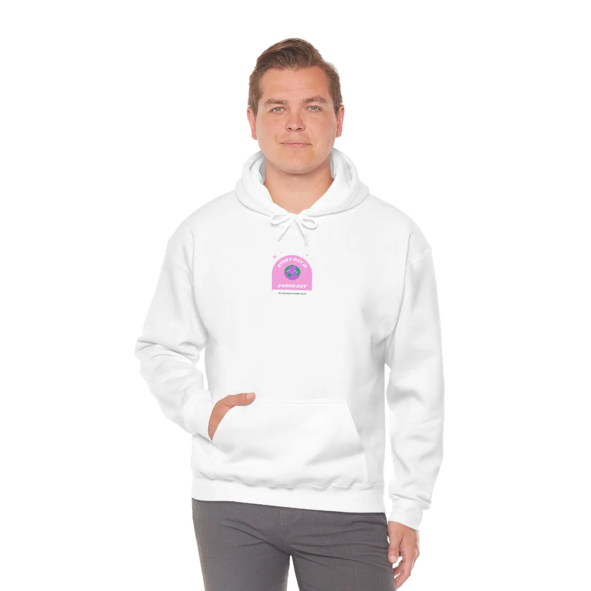 Retro Every Day is a Good Day, Its All About Perspective Earth Pink Purple Back Graphic Hoodie, VSCO Girl Oversized Trendy Tumblr Sweatshirt