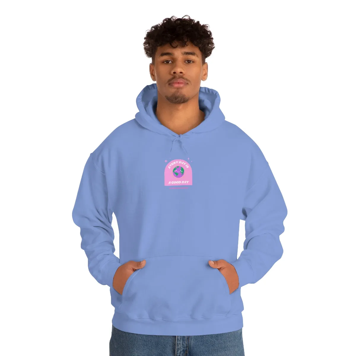Retro Every Day is a Good Day, Its All About Perspective Earth Pink Purple Back Graphic Hoodie, VSCO Girl Oversized Trendy Tumblr Sweatshirt
