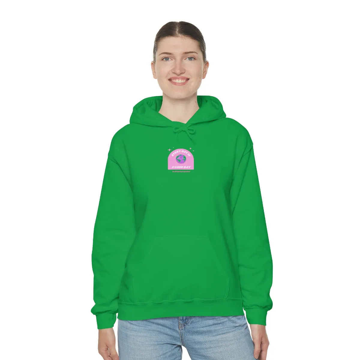 Retro Every Day is a Good Day, Its All About Perspective Earth Pink Purple Back Graphic Hoodie, VSCO Girl Oversized Trendy Tumblr Sweatshirt