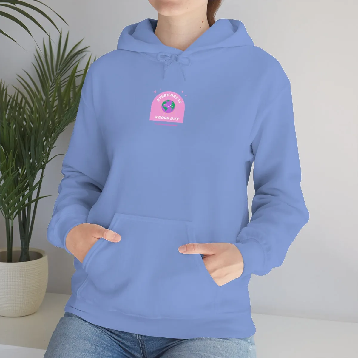 Retro Every Day is a Good Day, Its All About Perspective Earth Pink Purple Back Graphic Hoodie, VSCO Girl Oversized Trendy Tumblr Sweatshirt