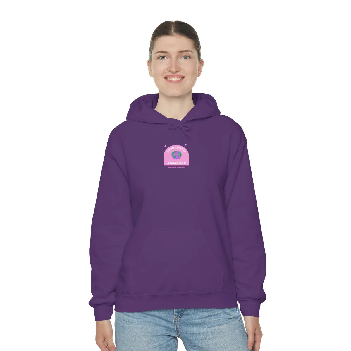 Retro Every Day is a Good Day, Its All About Perspective Earth Pink Purple Back Graphic Hoodie, VSCO Girl Oversized Trendy Tumblr Sweatshirt