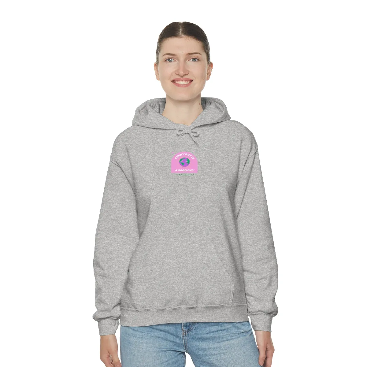 Retro Every Day is a Good Day, Its All About Perspective Earth Pink Purple Back Graphic Hoodie, VSCO Girl Oversized Trendy Tumblr Sweatshirt