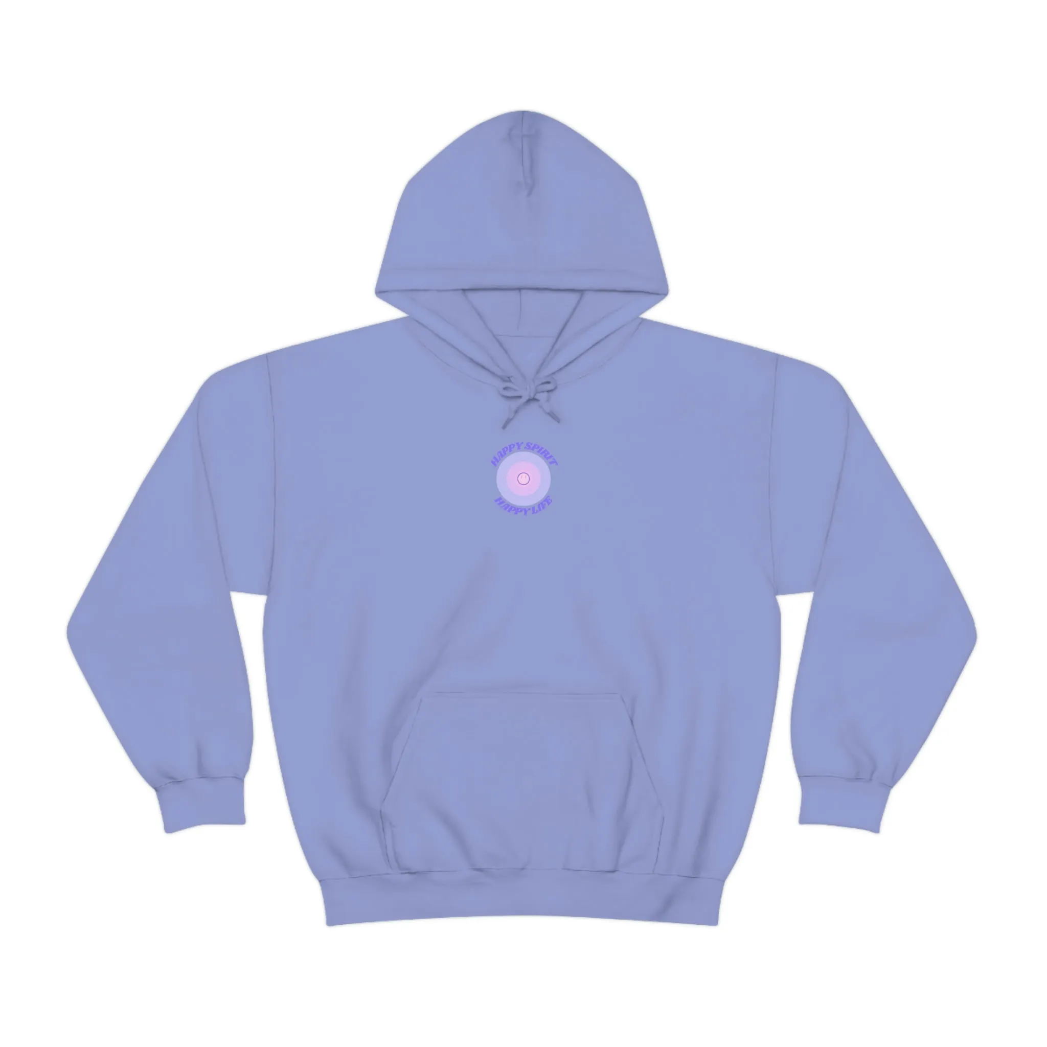 Retro Happy Spirit Happy Life Lavender Lilac Pink Smile Graphic Hoodie, VSCO Girl Sweatshirt, Tumblr Hoodie, Oversized Trendy Back Print Top