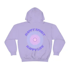 Retro Happy Spirit Happy Life Lavender Lilac Pink Smile Graphic Hoodie, VSCO Girl Sweatshirt, Tumblr Hoodie, Oversized Trendy Back Print Top