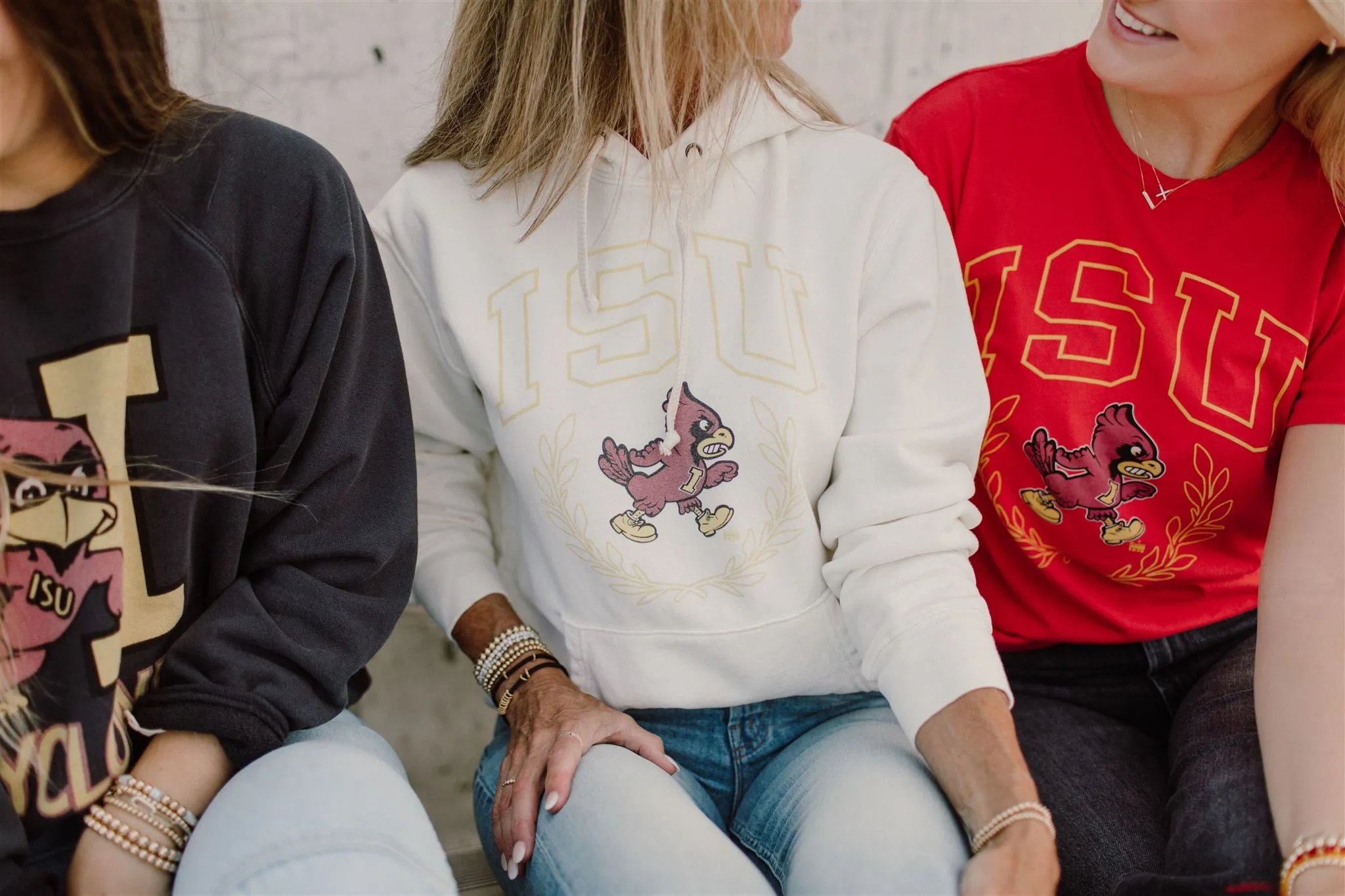 Retro Sport x Blond Genius - Iowa State 'ISU' Pocket Hoodie in Antique White