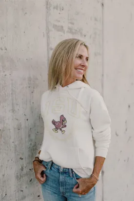 Retro Sport x Blond Genius - Iowa State 'ISU' Pocket Hoodie in Antique White
