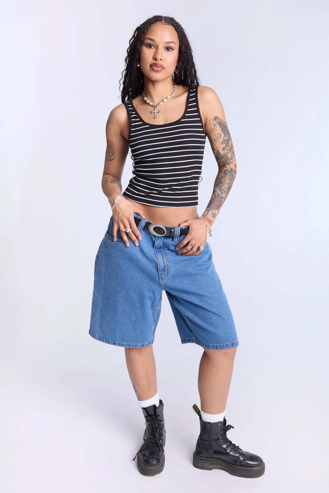 Striped Scoop Neck Tank Top