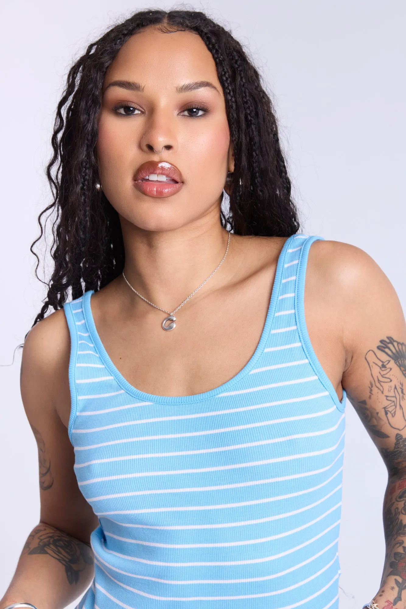 Striped Scoop Neck Tank Top