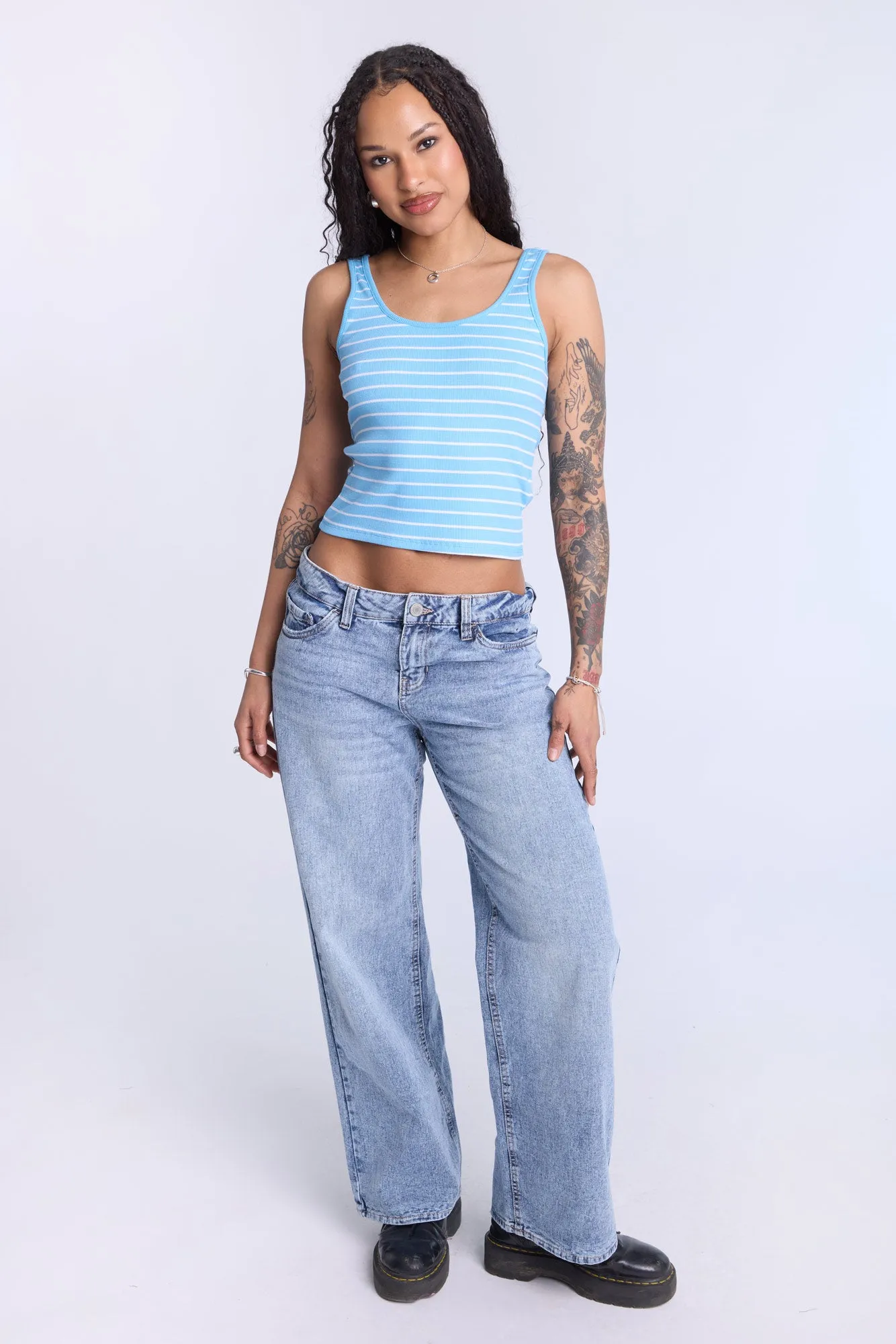 Striped Scoop Neck Tank Top