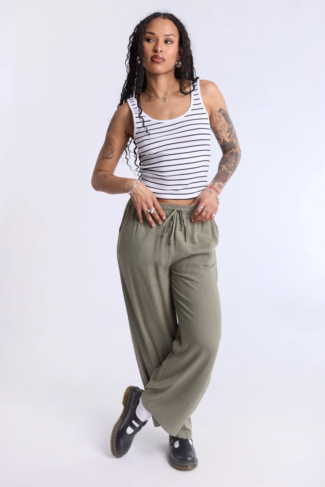 Striped Scoop Neck Tank Top
