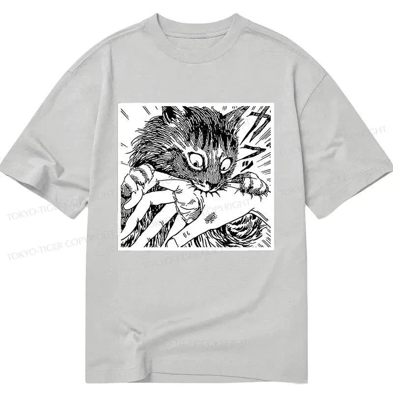Tokyo-Tiger Creepy Cat Anime Horror Anteater Classic T-Shirt