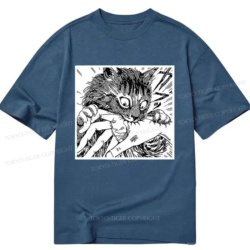 Tokyo-Tiger Creepy Cat Anime Horror Anteater Classic T-Shirt