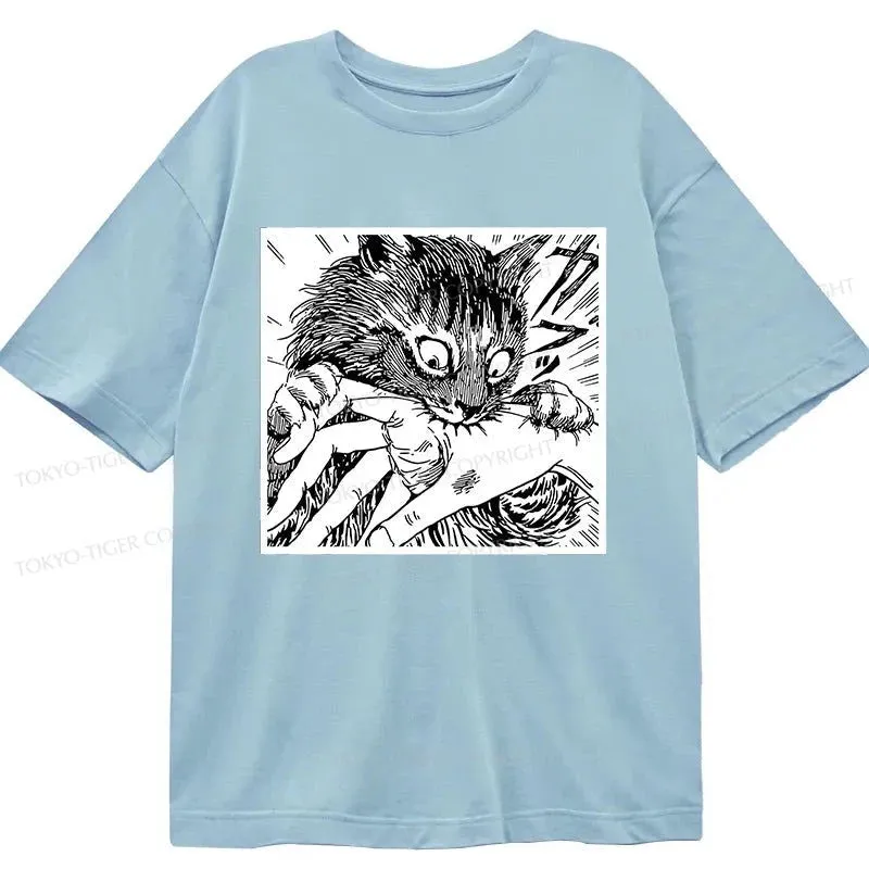 Tokyo-Tiger Creepy Cat Anime Horror Anteater Classic T-Shirt