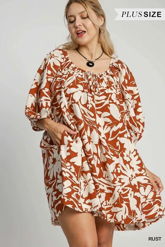 Elegant Two-Tone Plus Size Dress