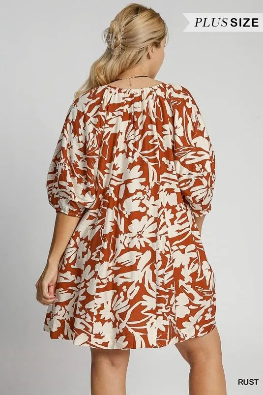 Elegant Two-Tone Plus Size Dress