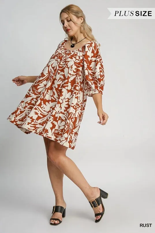 Elegant Two-Tone Plus Size Dress