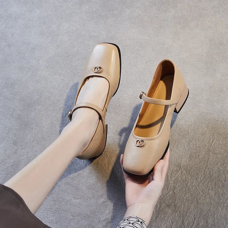 Women Handmade Leather Minimalist Casual Shoes