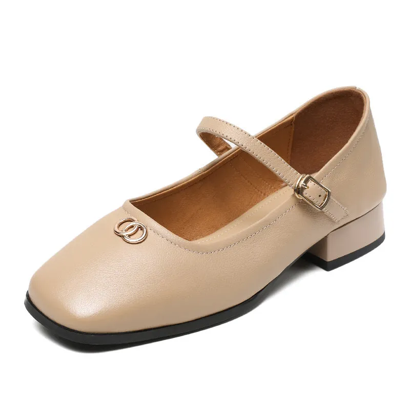 Women Handmade Leather Minimalist Casual Shoes
